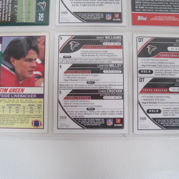 Lot of 13 Atlanta Falcons NFL Player Cards - Picture 8 of 12